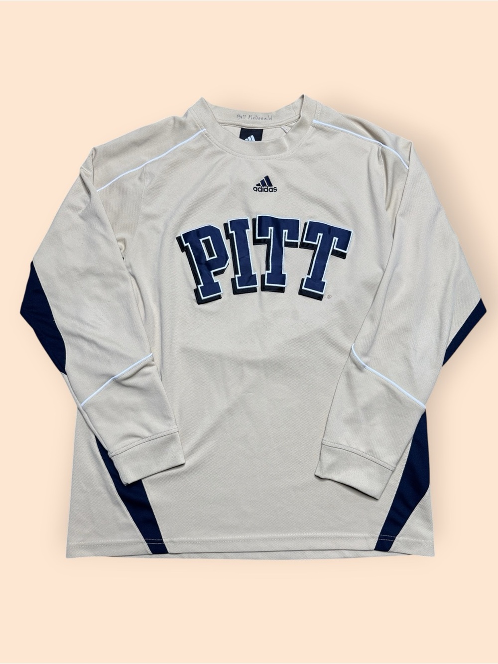 Vintage Pitt Panthers Adidas Long Sleeve Warm Up Shirt Large Vtg 2000s